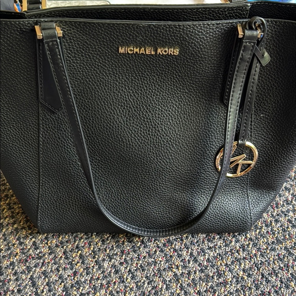 Michael Kors Black Pebbled Leather Tote